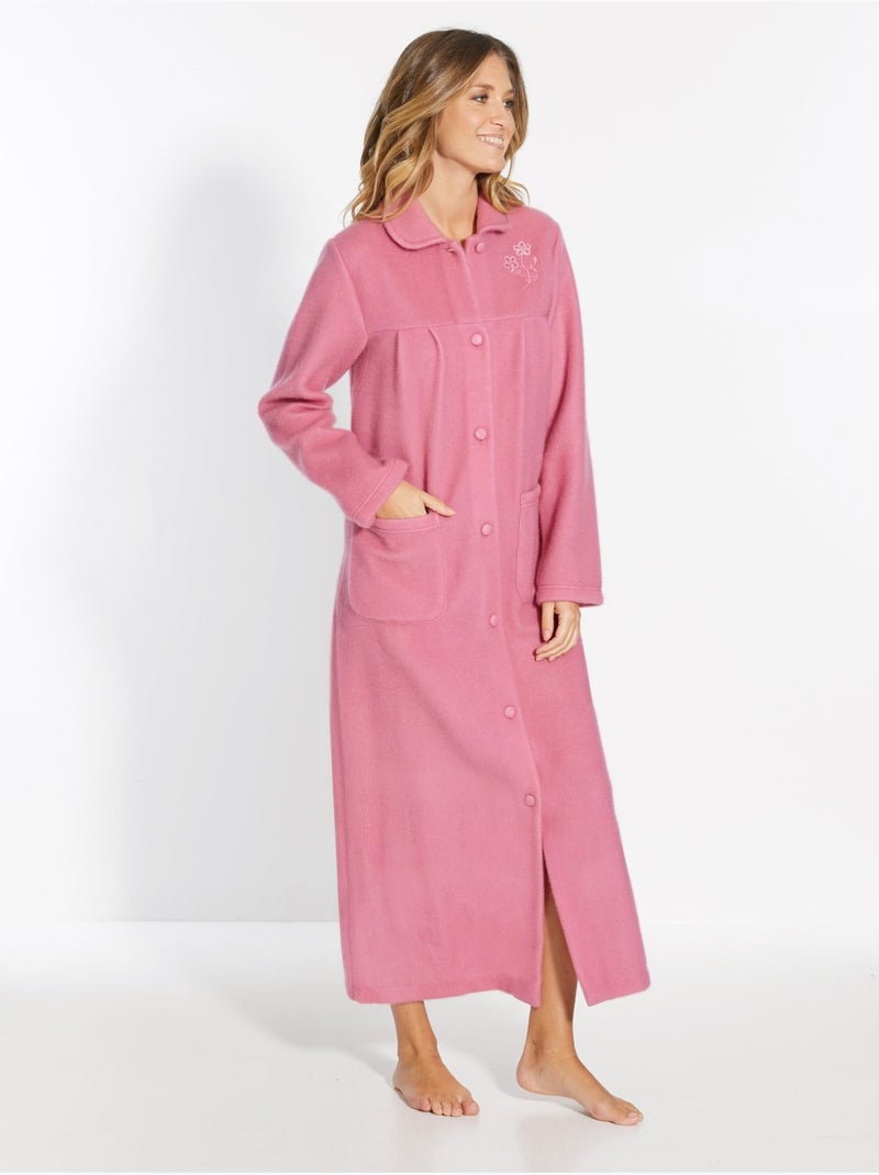 Robe de chambre courtelle col Claudine - DAXON Rose - Kiabi