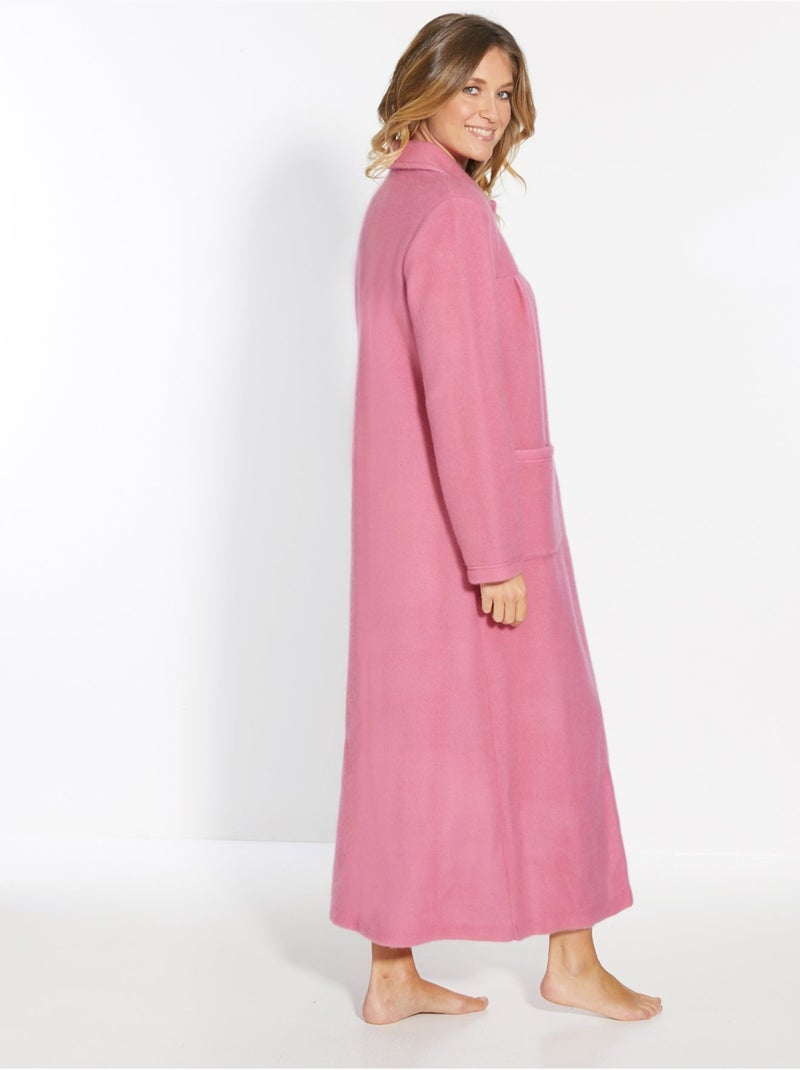 Robe de chambre courtelle col Claudine - DAXON Rose - Kiabi