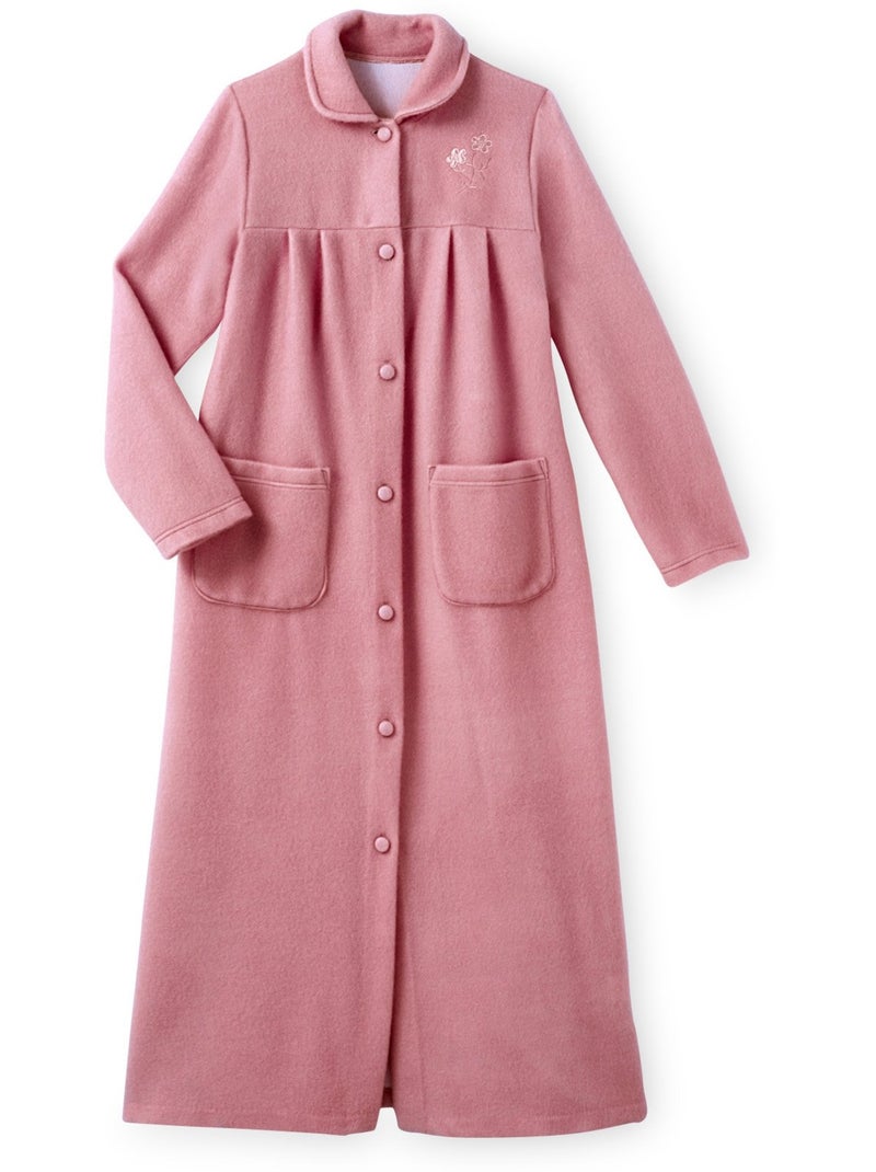 Robe de chambre courtelle col Claudine - DAXON Rose - Kiabi
