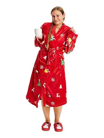 Robe de chambre de Noël "Rouge de Noël" - Kiabi