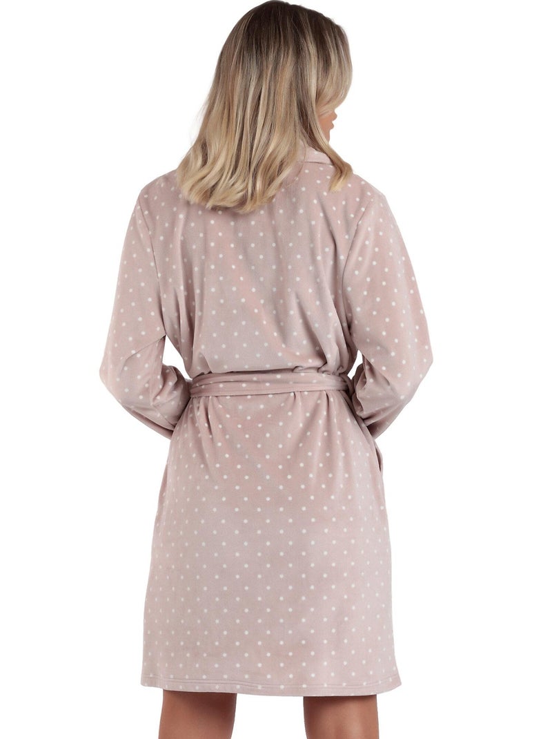 Robe de chambre Dots Lace Gris - Kiabi