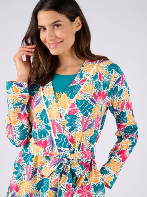 Robe de chambre en maille jersey pur coton - Damart - Kiabi