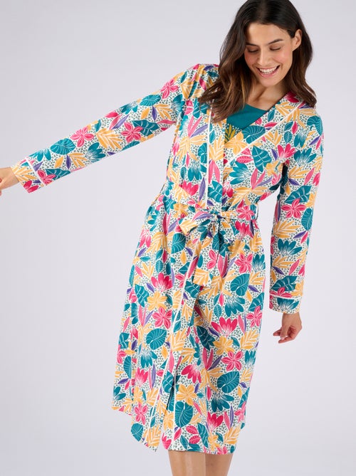 Robe de chambre en maille jersey pur coton - Damart - Kiabi