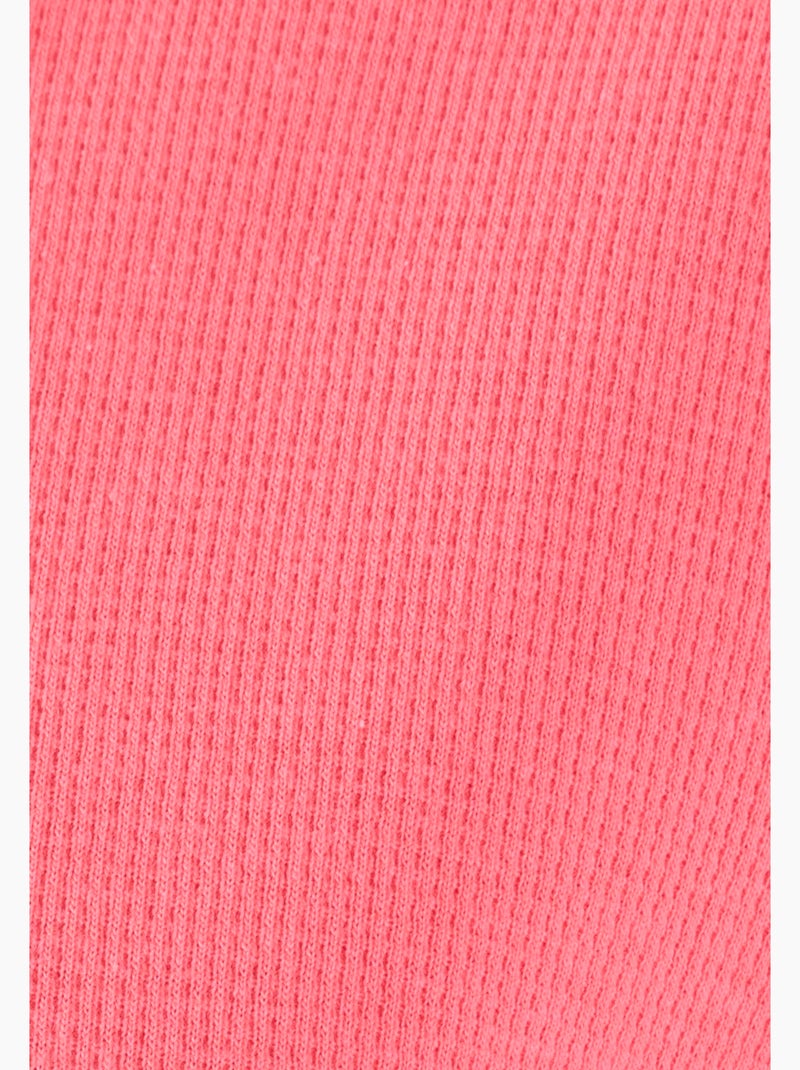 Robe de chambre en maille nid d'abeille - Damart Orange corail - Kiabi