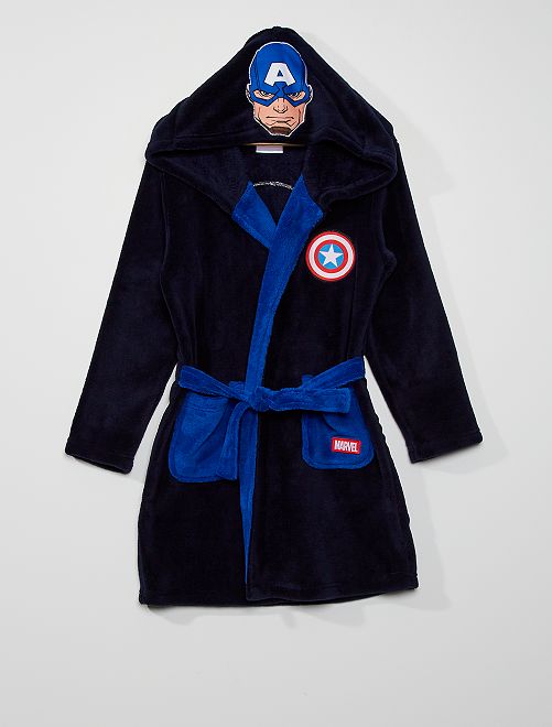 Robe de chambre en polaire 'Captain America'                                         bleu marine 
