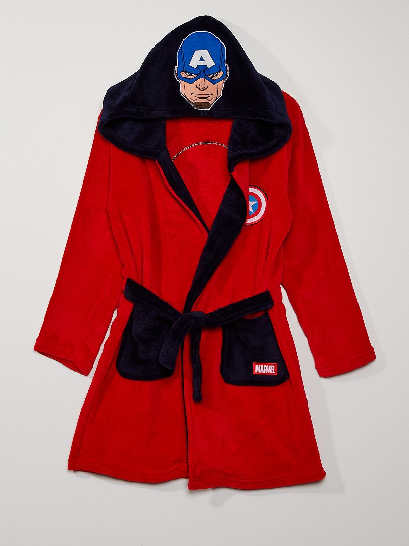 Robe de chambre en polaire 'Captain America' rouge - Kiabi