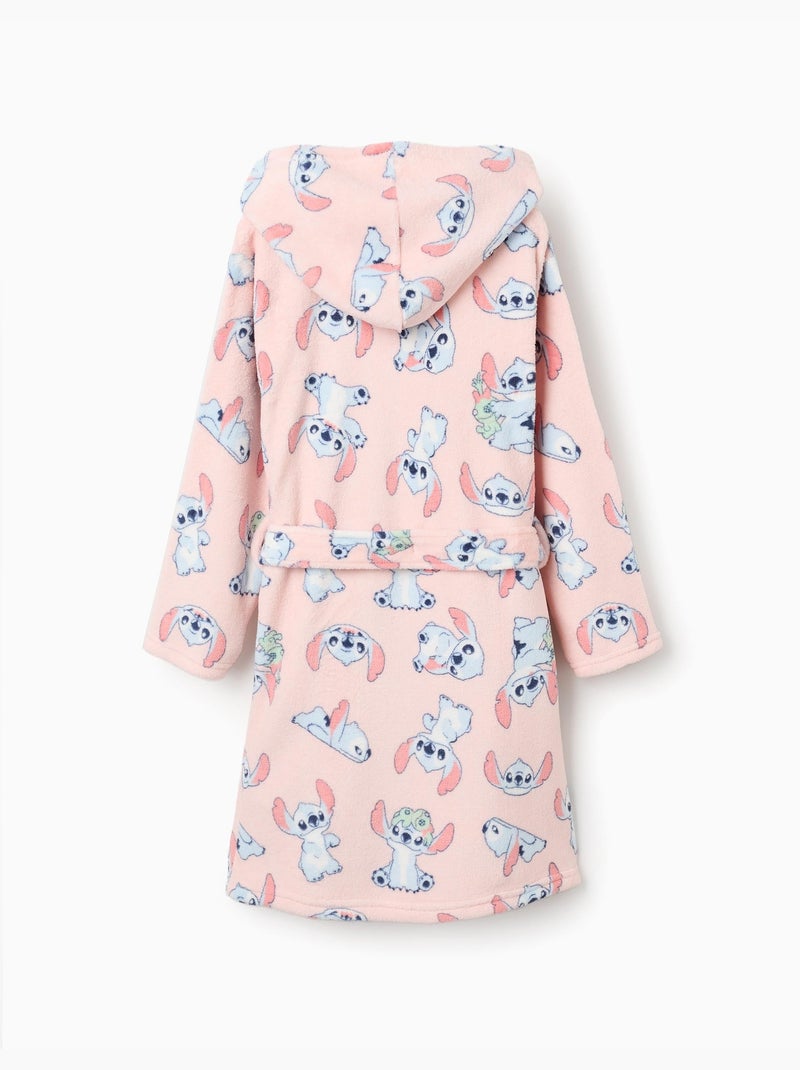 Robe de chambre en polaire corail avec motif Stitch Rose foncé - Kiabi