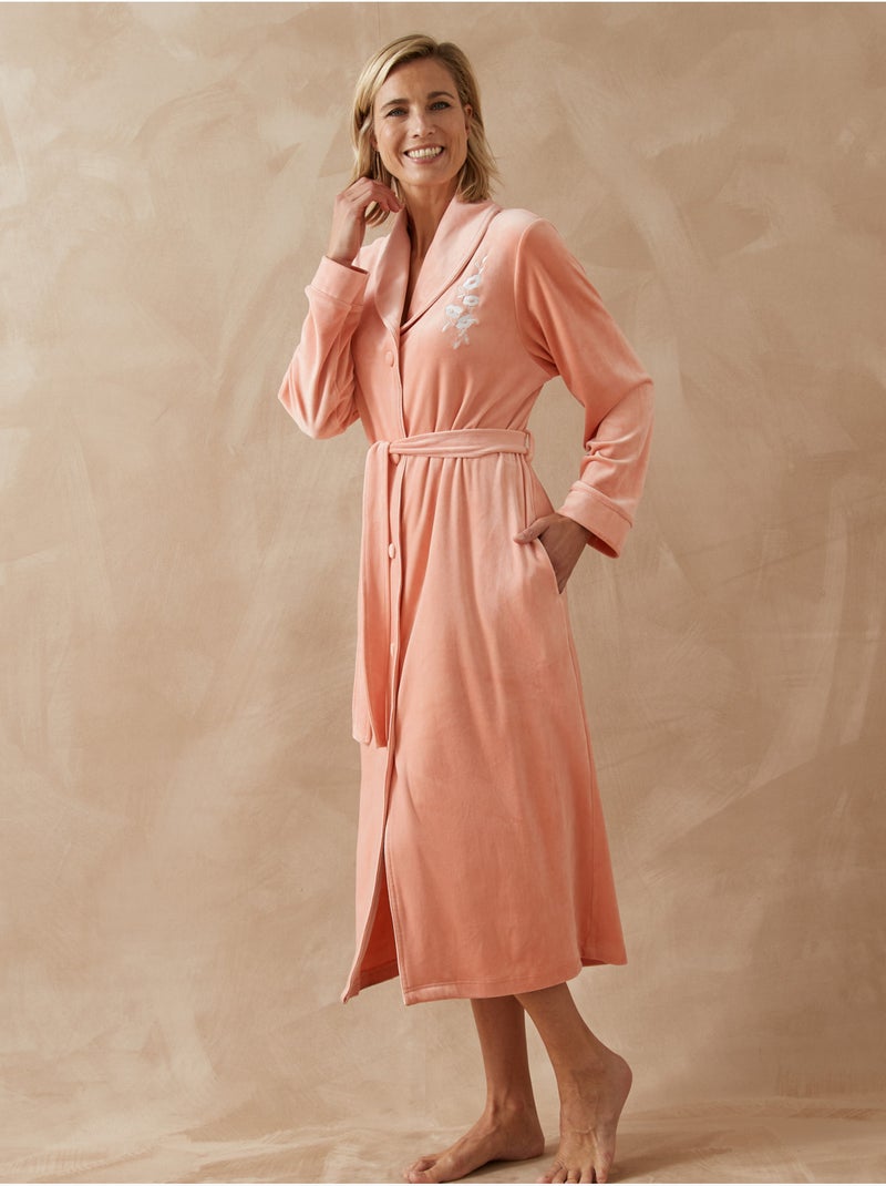 Robe de chambre en velours - DAXON Saumon - Kiabi