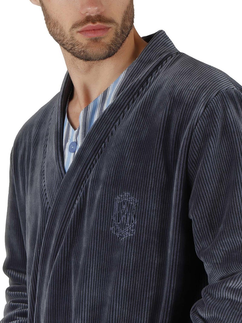 Robe de chambre Every Stripes Bleu marine - Kiabi