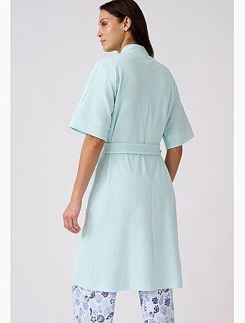 Robe de chambre forme kimono, maille bouclette - Damart