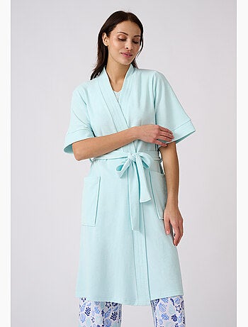 Robe de chambre forme kimono, maille bouclette - Damart