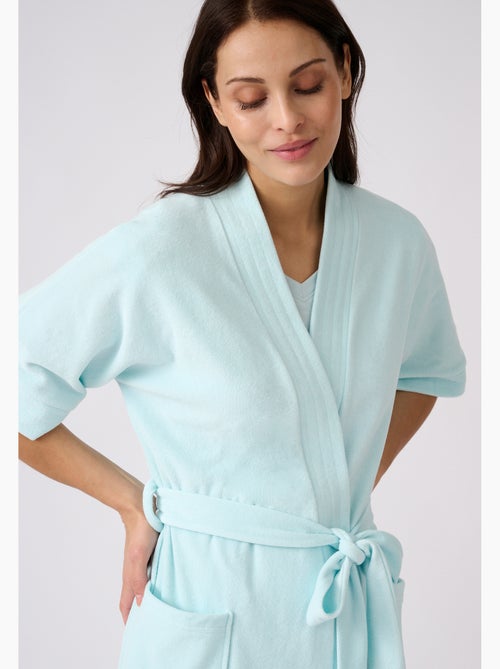 Robe de chambre forme kimono, maille bouclette  - damart - Kiabi