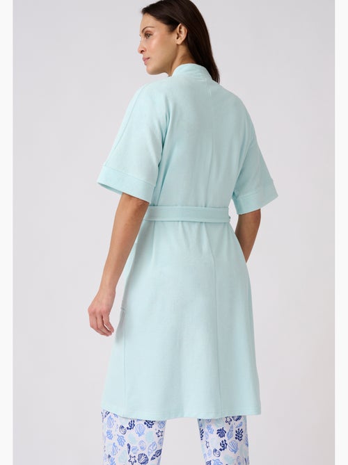 Robe de chambre forme kimono, maille bouclette  - damart - Kiabi