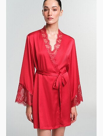 Robe de chambre henna en dentelle penti