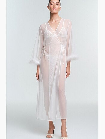 Robe de chambre kırık pelia à ceinture et manches longues penti
