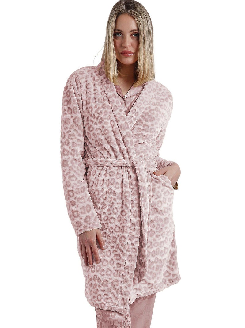Robe de chambre Leopard Rose - Kiabi