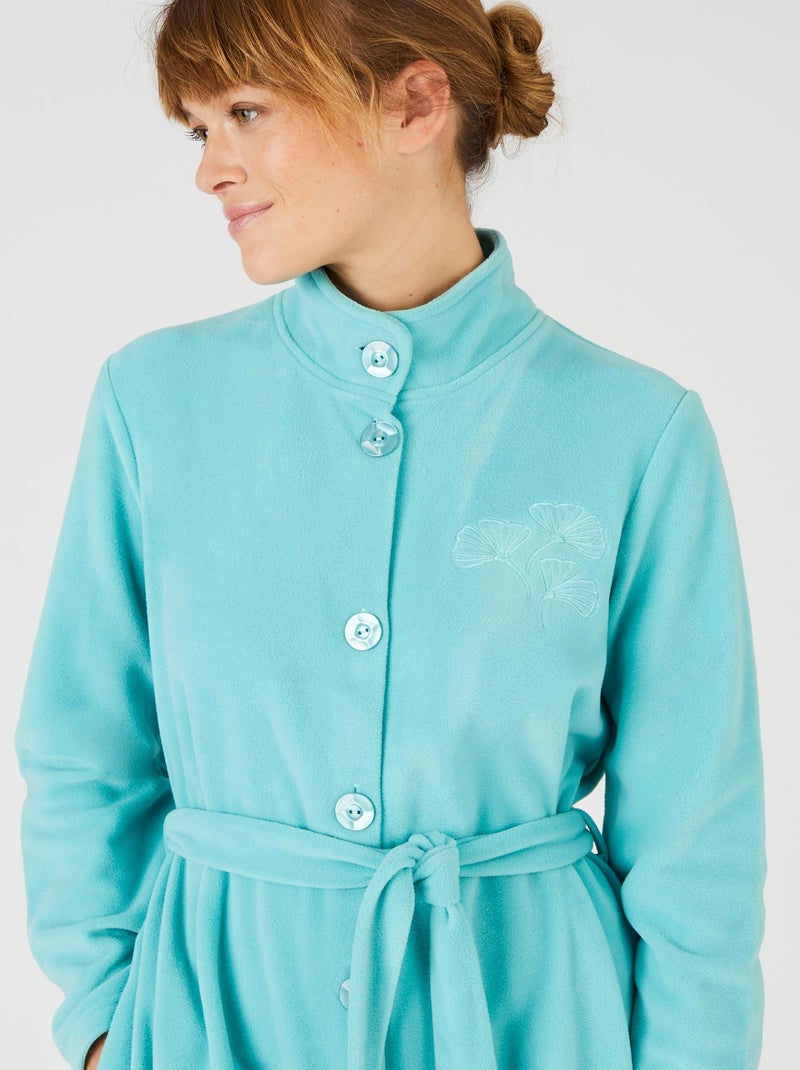 Robe de chambre longue en micropolaire Thermolactyl - Damart Bleu polaire - Kiabi