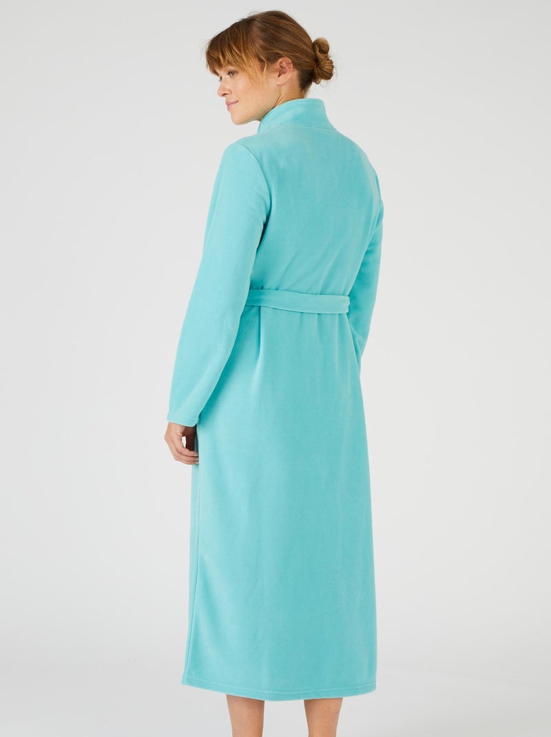 Robe de chambre longue en micropolaire Thermolactyl - Damart Bleu polaire - Kiabi