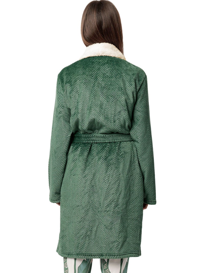 Robe de chambre Luxury Leaves Vert - Kiabi