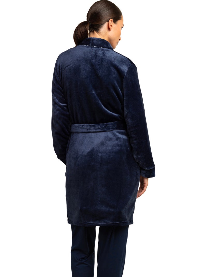 Robe de chambre luxury pearl Bleu marine - Kiabi