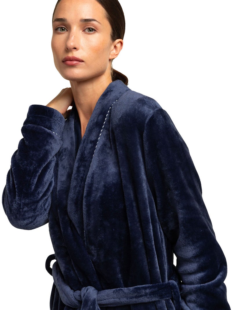 Robe de chambre luxury pearl Bleu marine - Kiabi