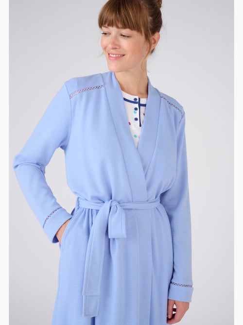 Robe de chambre maille fantaisie gaufrée - Damart - Kiabi
