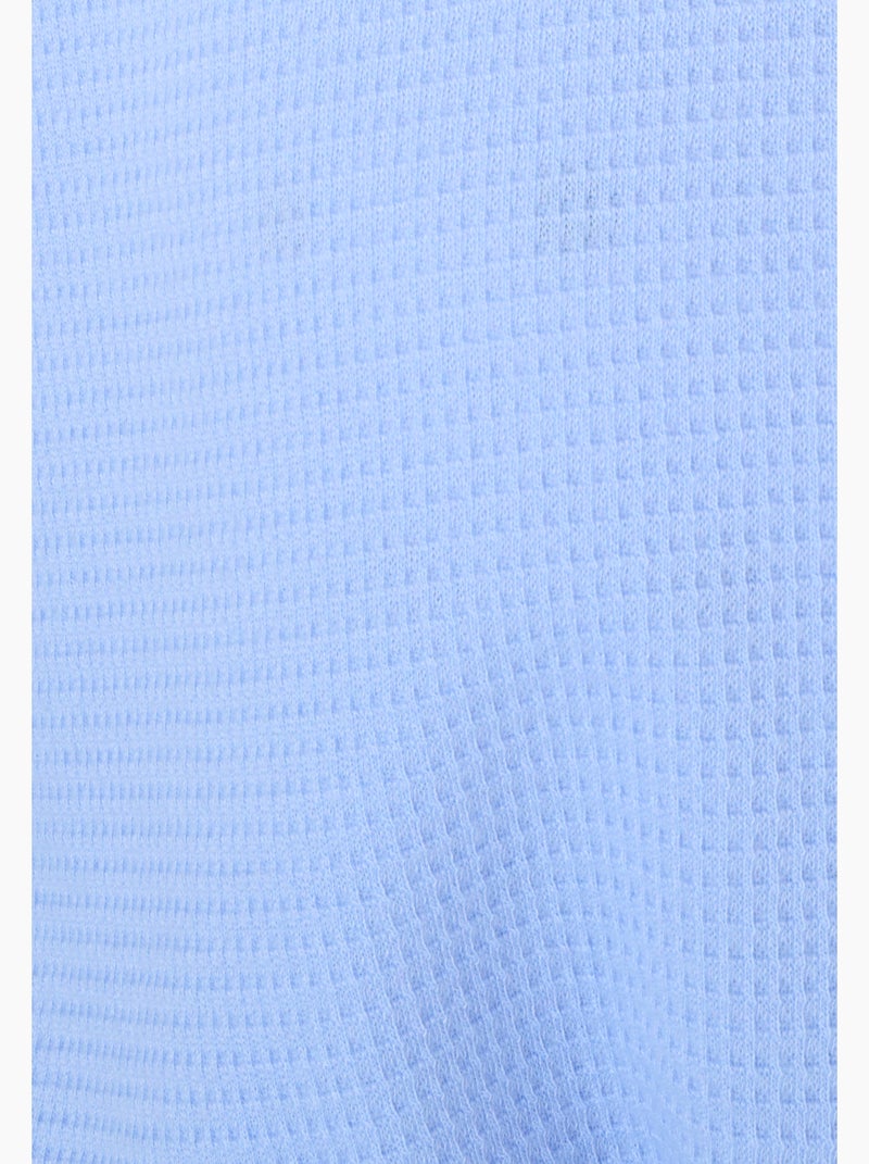 Robe de chambre maille fantaisie gaufrée - Damart Bleu - Kiabi