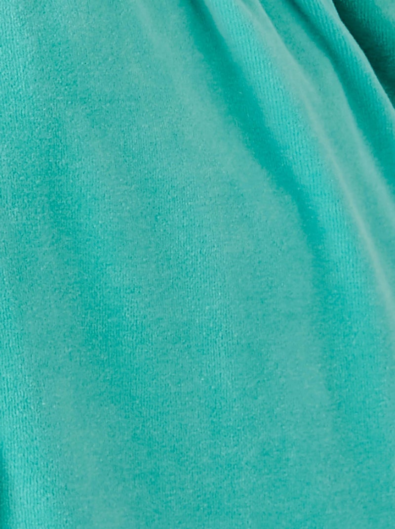 Robe de chambre maille velours - Damart Bleu polaire - Kiabi