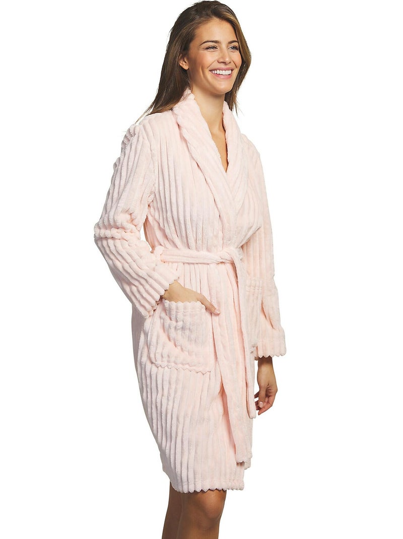 Robe de chambre manches longues Supersoft Rose - Kiabi