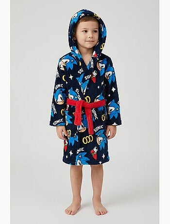 Robe de chambre marine garçon sonic - licence officielle