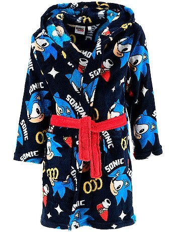 Robe de chambre marine garçon sonic - licence officielle