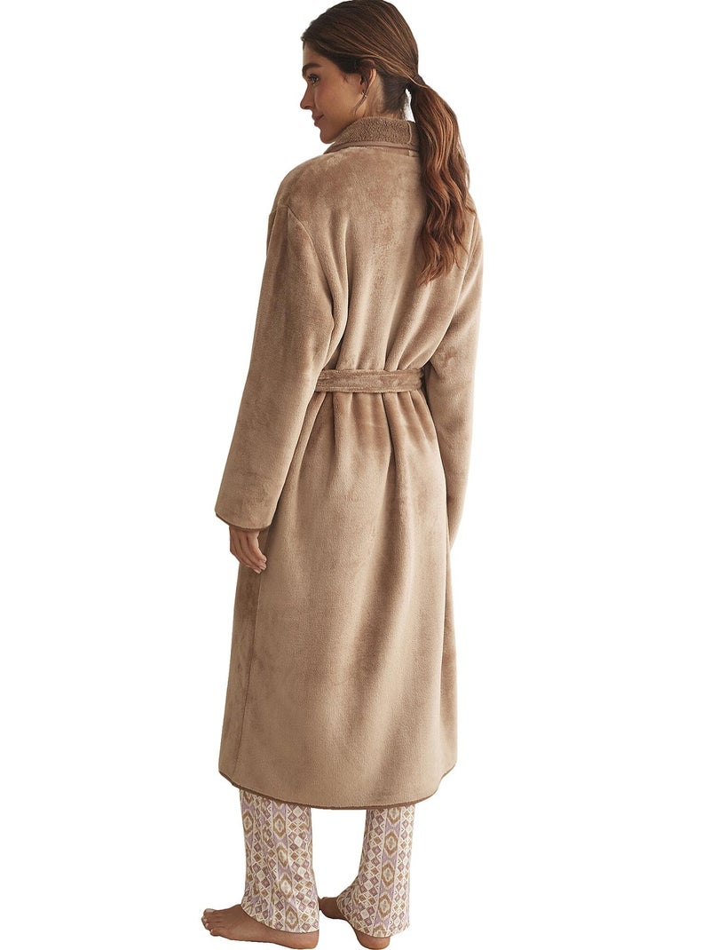 Robe de chambre mi-longue peignoir SUPERSOFT COMPLEMENTOS Marron - Kiabi