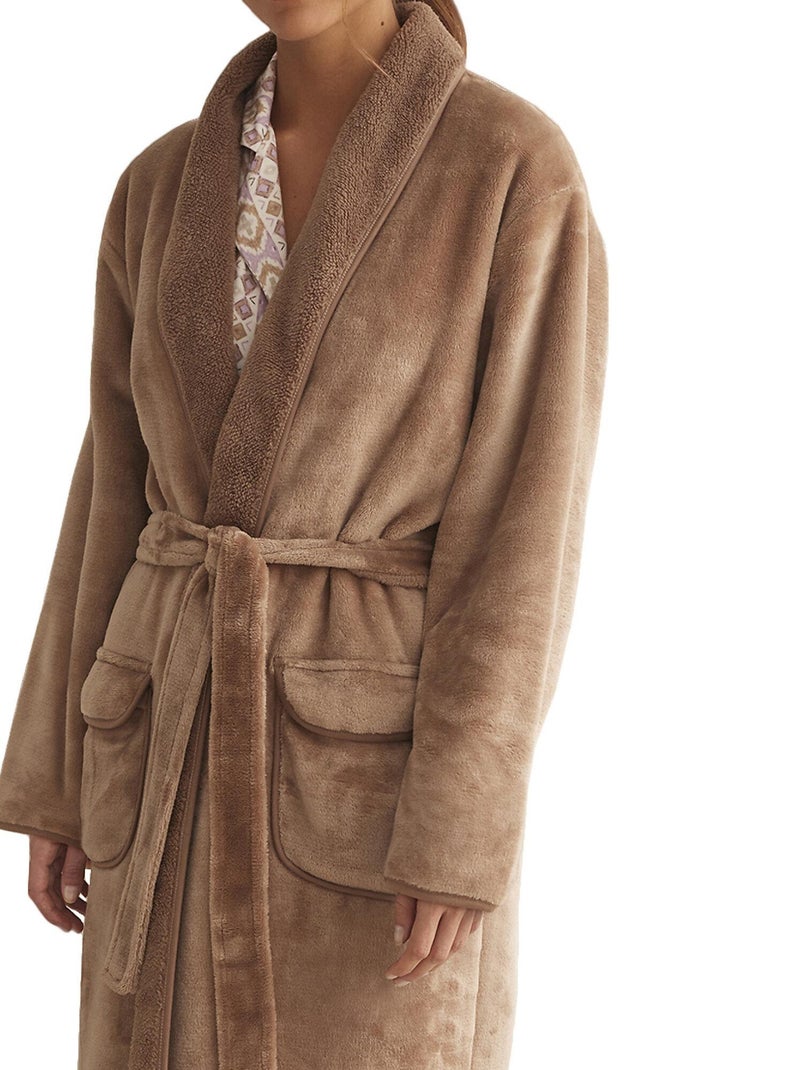 Robe de chambre mi-longue peignoir SUPERSOFT COMPLEMENTOS Marron - Kiabi