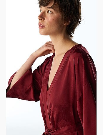 Robe de chambre orquidea en satin à manches courtes et fleurs penti