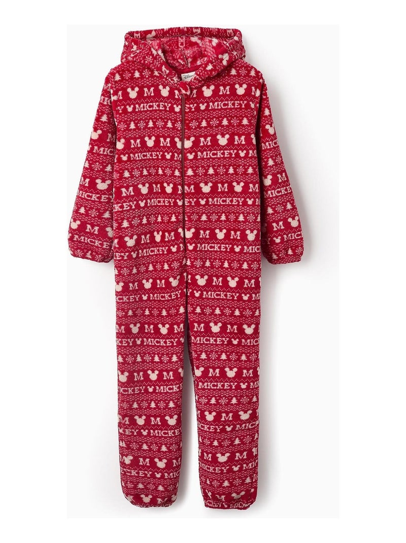 Robe de chambre ours en peluche, avec capuche et petites oreilles MICKEY Rouge - Kiabi