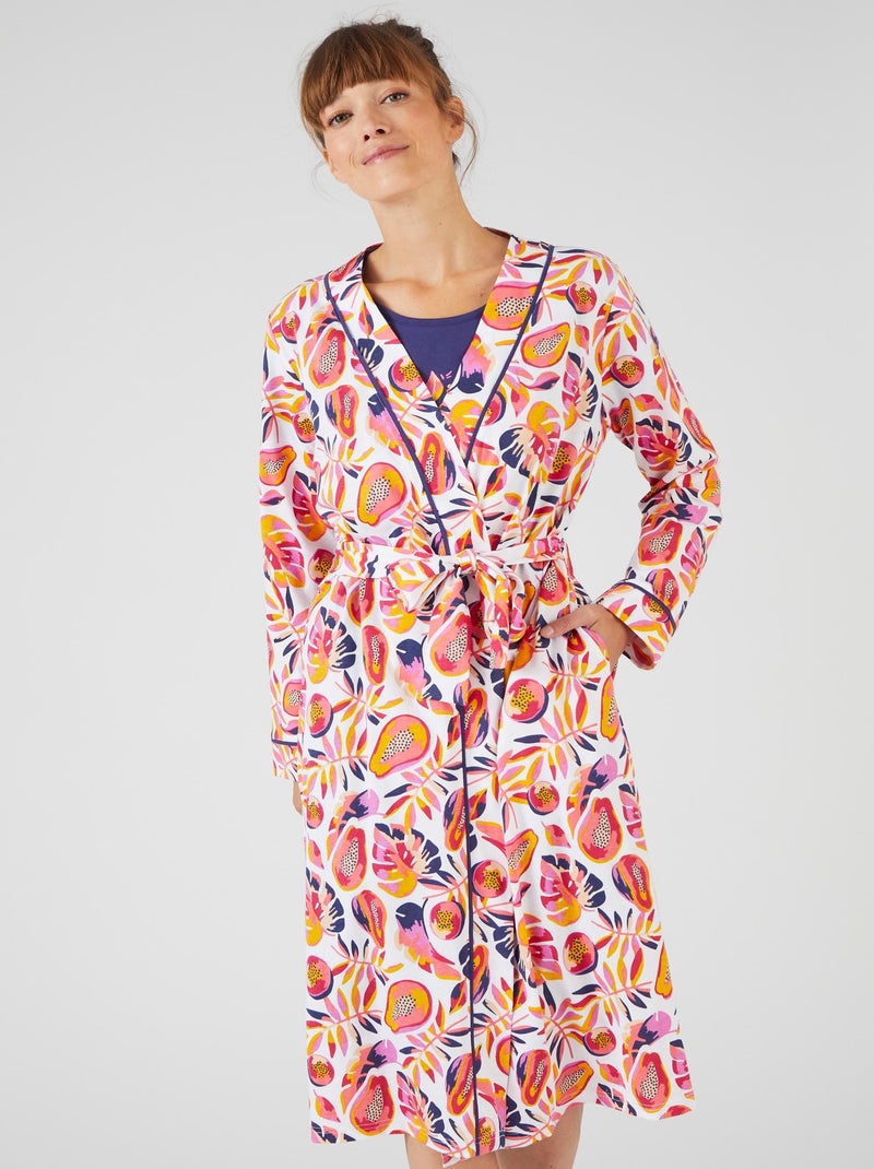 Robe de chambre pur coton - Damart Orange - Kiabi