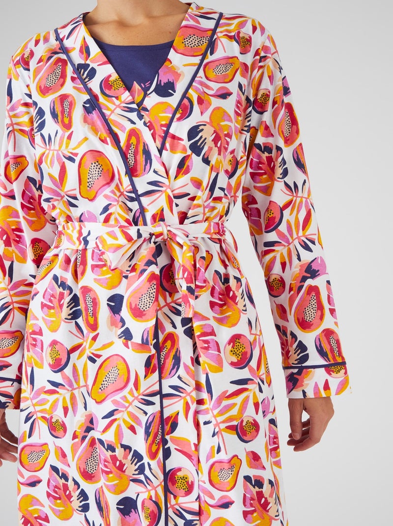 Robe de chambre pur coton - Damart Orange - Kiabi