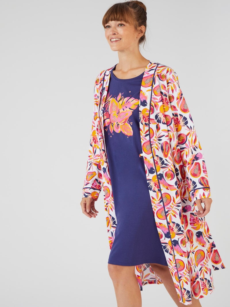 Robe de chambre pur coton - Damart Orange - Kiabi