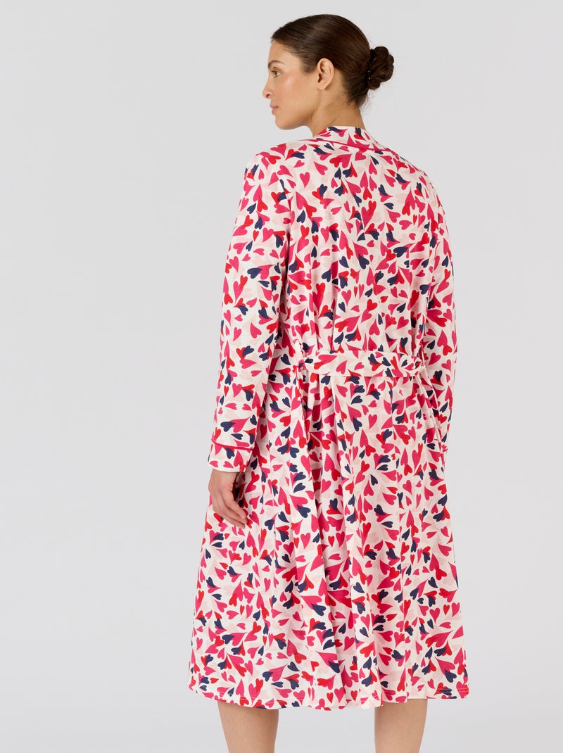 Robe de chambre pur coton peigné - Damart Blanc Ecru - Kiabi