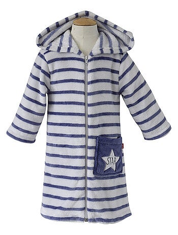 ROBE DE CHAMBRE RAYEE MARINE/GRISE