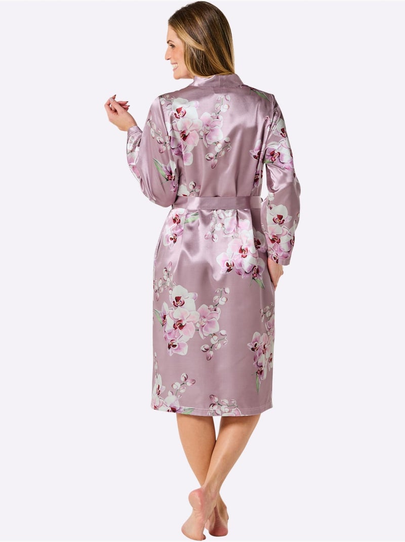 Robe De Chambre Satin - Taille Standard - Witt Mauve - Kiabi