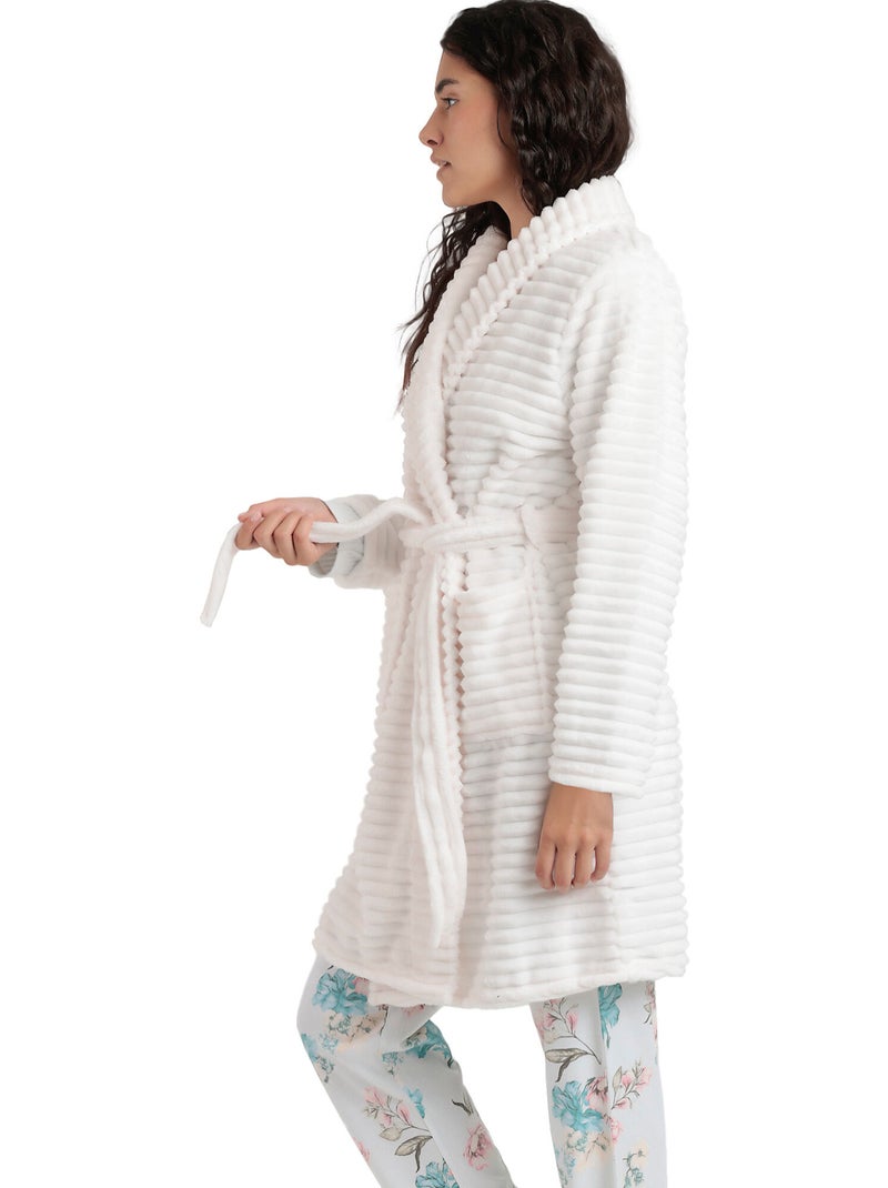 Robe de chambre Soft Hearts Ecru - Kiabi