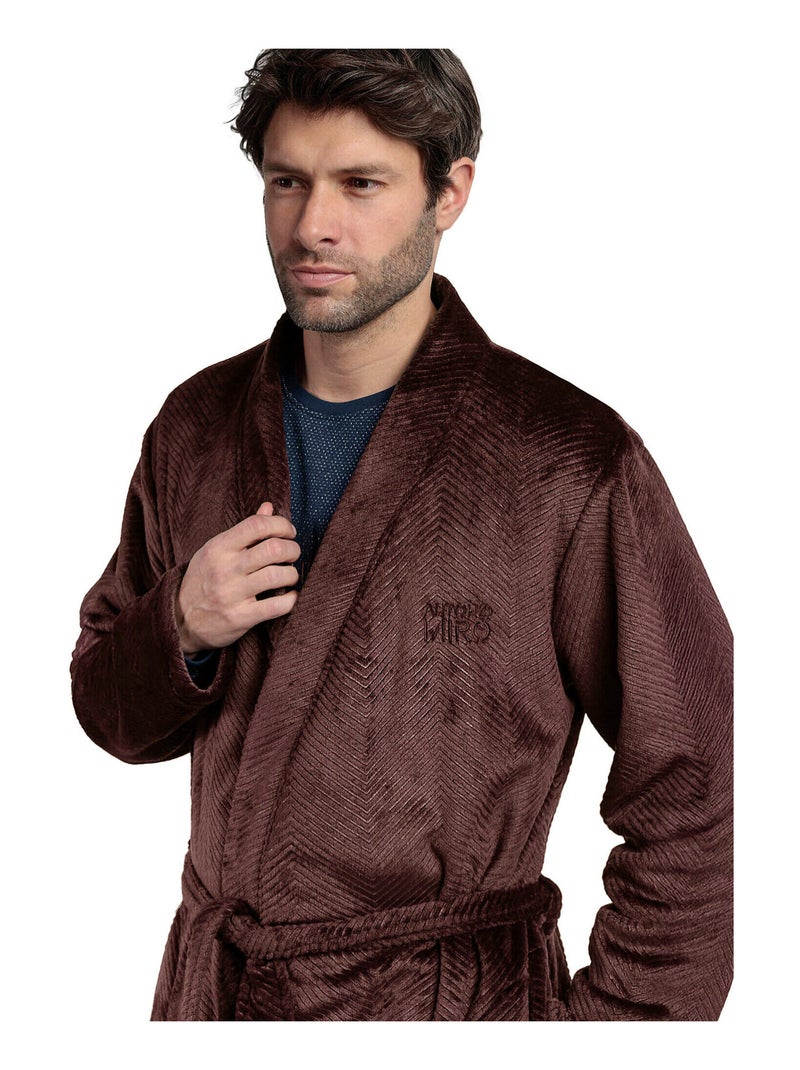 Robe de chambre Spiga Antonio Miro Marron chocolat - Kiabi