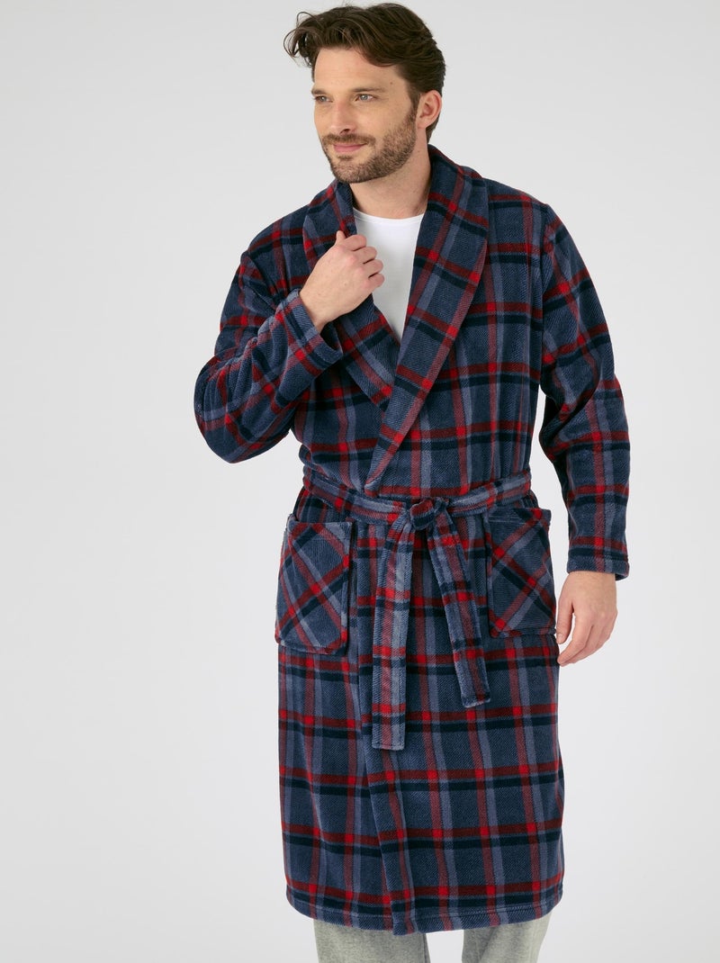 Robe de chambre Thermolactyl à carreaux - Damart Gris - Kiabi