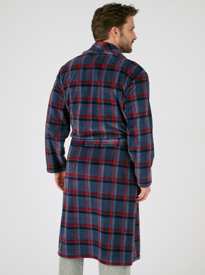 Robe de chambre Thermolactyl à carreaux - Damart Gris - Kiabi