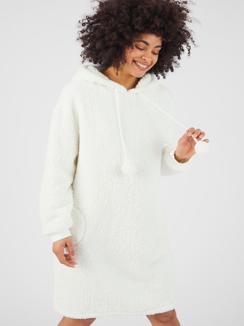 Robe de chambre Thermolactyl à enfiler  - Damart Blanc cassé - Kiabi