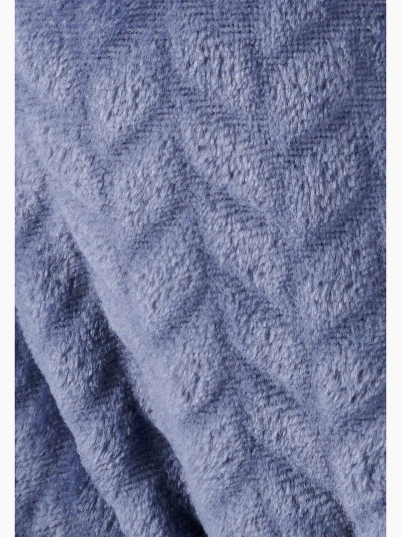 Robe de chambre Thermolactyl en maille douce - Damart Bleu - Kiabi