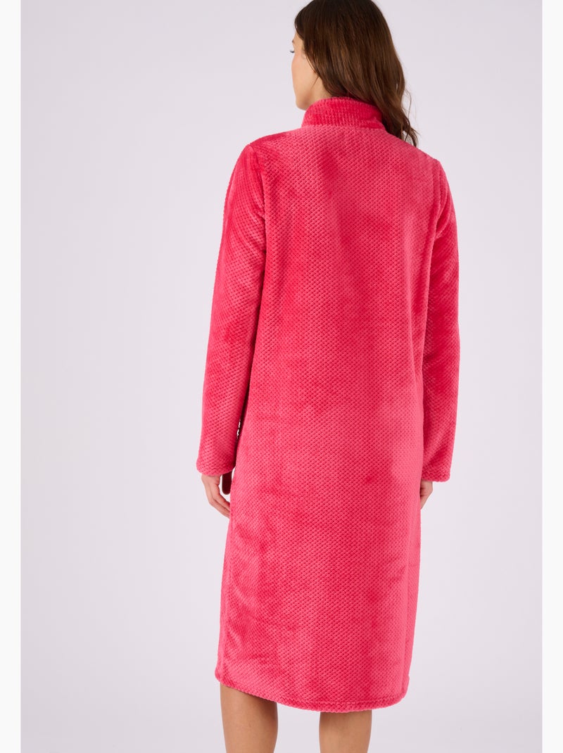 Robe de chambre Thermolactyl en maille fantaisie - Damart Rose framboise - Kiabi