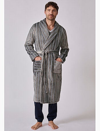 Robe de chambre thermolactyl en maille jacquard - damart