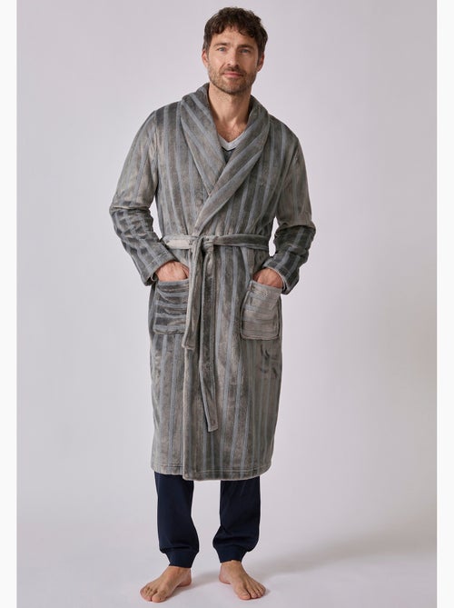 Robe de chambre thermolactyl en maille jacquard - damart - Kiabi Robe de chambre thermolactyl en maille jacquard - damart - Kiabi